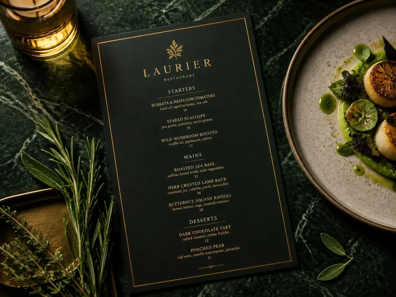 Professionally designed restaurant menu created with Germenu